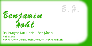 benjamin hohl business card