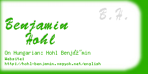 benjamin hohl business card